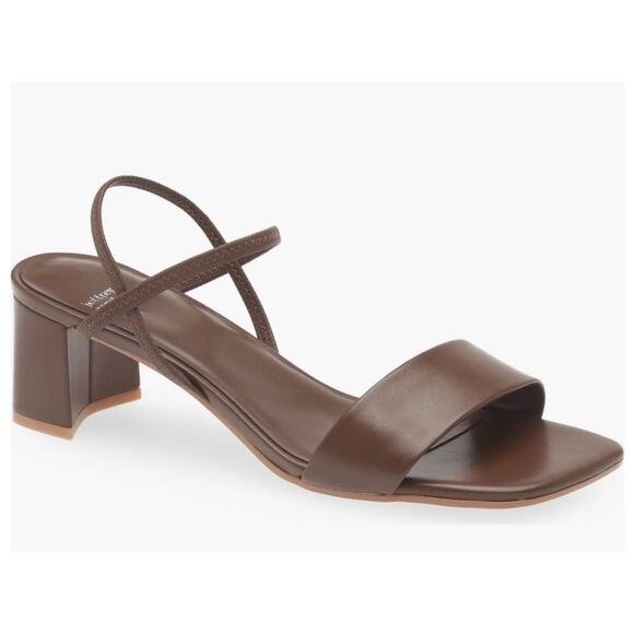 NWOB Jeffery Campbell Adapt Slingback Sandal Size 7.5 Brown Open Toe Chic - Picture 1 of 8